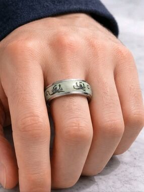 Mint Green Scorpion Ring Stainless Steel Gothic Band Unisex Size 8 Punk